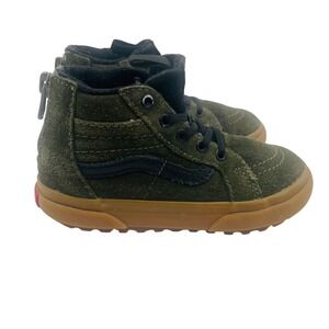 Vans Sk8-Hi Zip Gum Shoes Sneakers Olive Green Suede High Top Toddler 9 Gorpcore